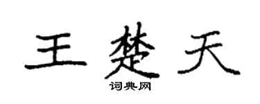 袁强王楚天楷书个性签名怎么写