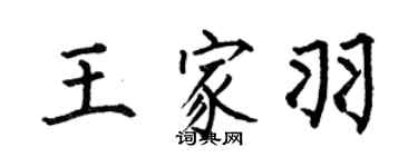 何伯昌王家羽楷书个性签名怎么写