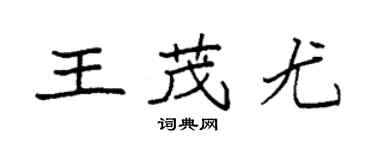 袁强王茂尤楷书个性签名怎么写