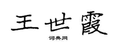 袁强王世霞楷书个性签名怎么写