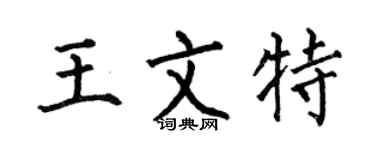 何伯昌王文特楷书个性签名怎么写