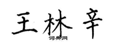 何伯昌王林辛楷书个性签名怎么写