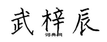 何伯昌武梓辰楷书个性签名怎么写