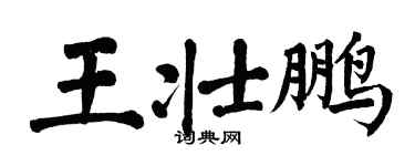 翁闿运王壮鹏楷书个性签名怎么写