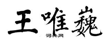 翁闿运王唯巍楷书个性签名怎么写