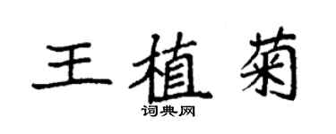 袁强王植菊楷书个性签名怎么写