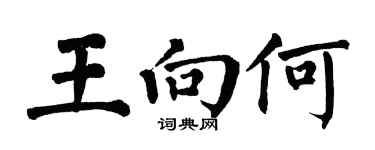 翁闿运王向何楷书个性签名怎么写
