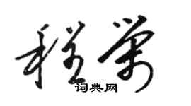 骆恒光程荣草书个性签名怎么写