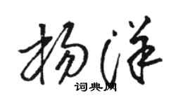 骆恒光杨洋草书个性签名怎么写