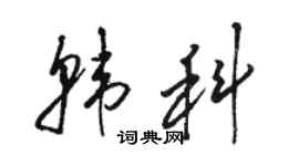 骆恒光韩科草书个性签名怎么写