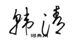 骆恒光韩清草书个性签名怎么写