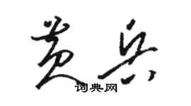 骆恒光黄兵草书个性签名怎么写