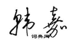 骆恒光韩嘉草书个性签名怎么写