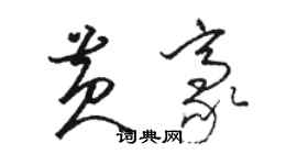 骆恒光黄豪草书个性签名怎么写