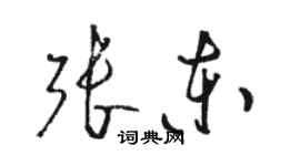 骆恒光张东草书个性签名怎么写