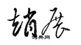 骆恒光赵展草书个性签名怎么写