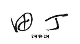 骆恒光田丁草书个性签名怎么写