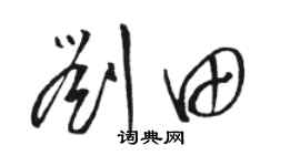骆恒光刘田草书个性签名怎么写