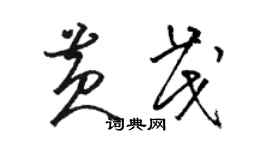 骆恒光黄茂草书个性签名怎么写