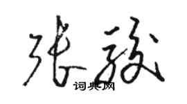 骆恒光张骏草书个性签名怎么写