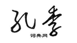 骆恒光孔季草书个性签名怎么写
