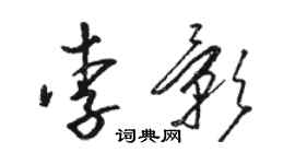 骆恒光李影草书个性签名怎么写
