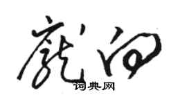 骆恒光庞向草书个性签名怎么写