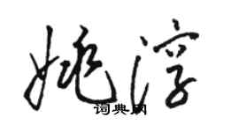 骆恒光姚淳草书个性签名怎么写