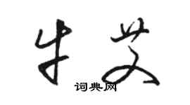 骆恒光牛艾草书个性签名怎么写