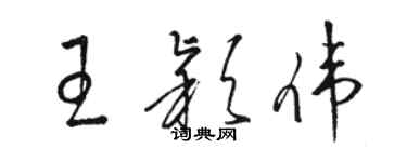 骆恒光王颖伟草书个性签名怎么写