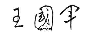 骆恒光王国军草书个性签名怎么写