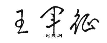 骆恒光王军征草书个性签名怎么写