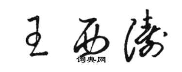 骆恒光王西涛草书个性签名怎么写