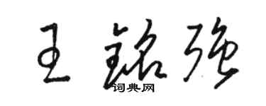 骆恒光王铭强草书个性签名怎么写