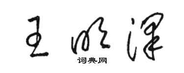 骆恒光王明泽草书个性签名怎么写