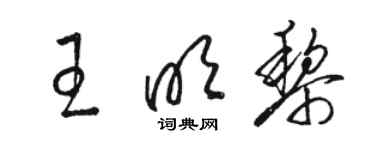骆恒光王明黎草书个性签名怎么写