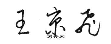 骆恒光王京飞草书个性签名怎么写