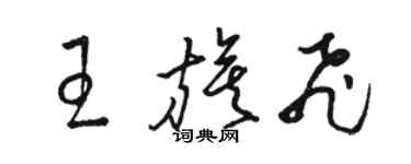骆恒光王旗飞草书个性签名怎么写