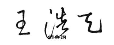 骆恒光王浩天草书个性签名怎么写