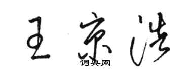 骆恒光王京浩草书个性签名怎么写