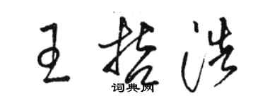 骆恒光王哲浩草书个性签名怎么写