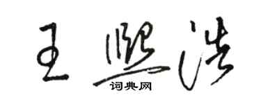 骆恒光王熙浩草书个性签名怎么写