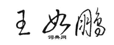 骆恒光王如鹏草书个性签名怎么写