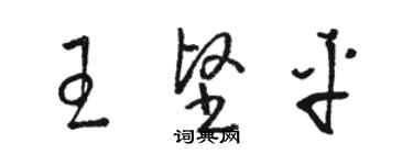 骆恒光王坚平草书个性签名怎么写