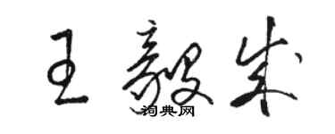 骆恒光王毅成草书个性签名怎么写