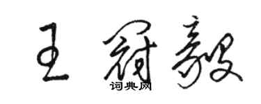 骆恒光王冠毅草书个性签名怎么写