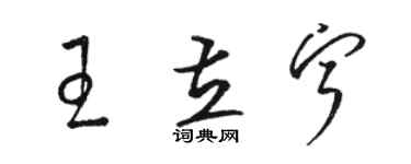 骆恒光王立宁草书个性签名怎么写