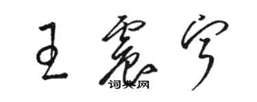 骆恒光王震宁草书个性签名怎么写