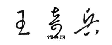 骆恒光王奇兵草书个性签名怎么写