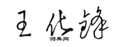 骆恒光王化锋草书个性签名怎么写